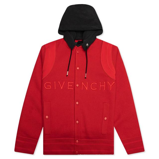 Embroidered Varsity Jacket - Red Male Product Image