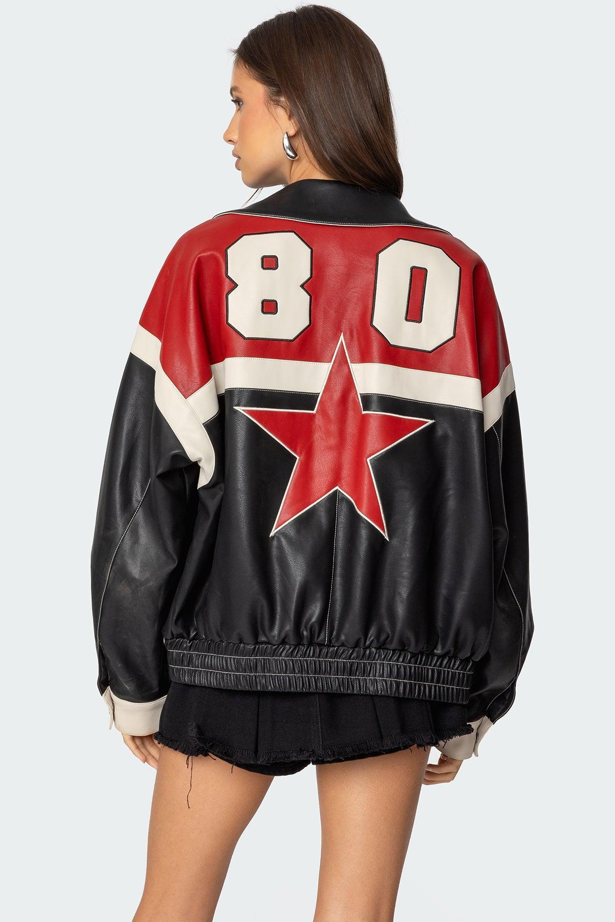 North Star Faux Leather Jacket product image