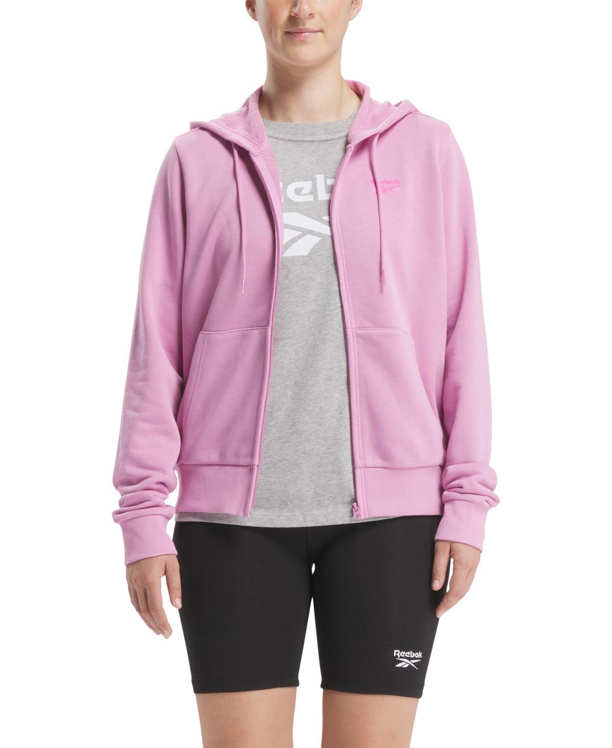 Reebok Womens French Terry Zip-Front Long Sleeve Hoodie Product Image