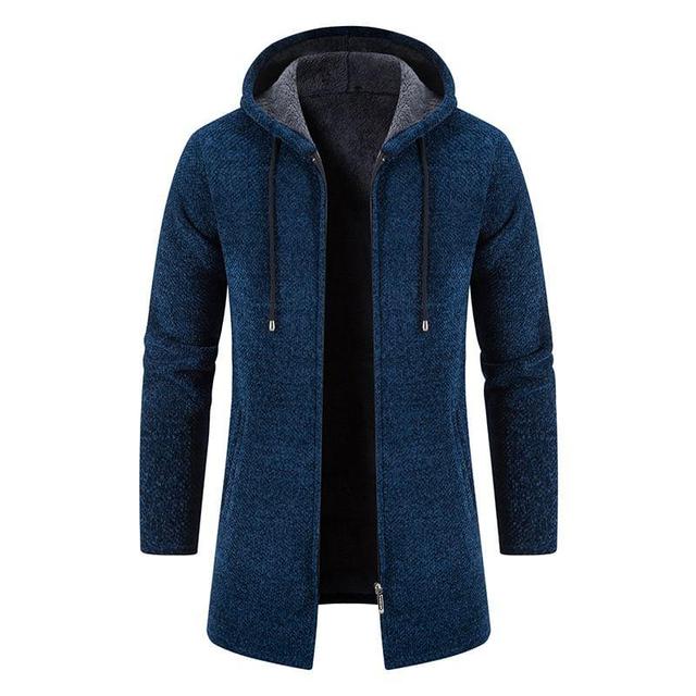 Hooded Knit Zip-Up Jacket Product Image