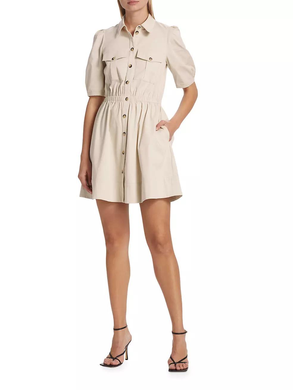 Cotton-Blend Utility Minidress Product Image