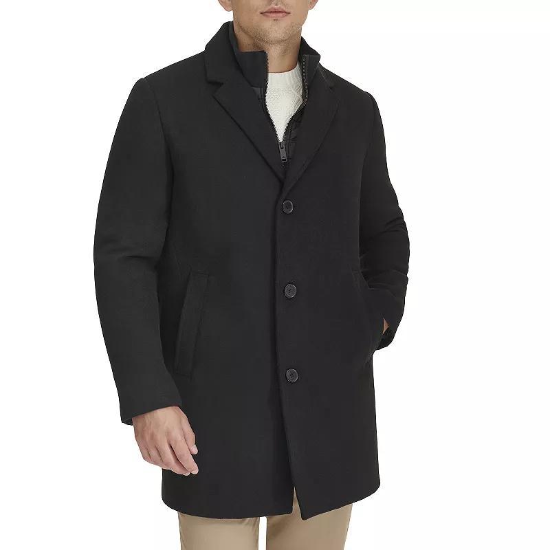 Big & Tall Dockers Midweight Wool-Blend Topcoat with Quilted Bib, Mens Product Image