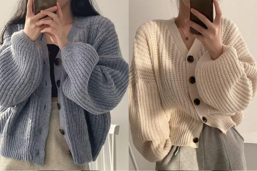 V-Neck Plain Cardigan product image