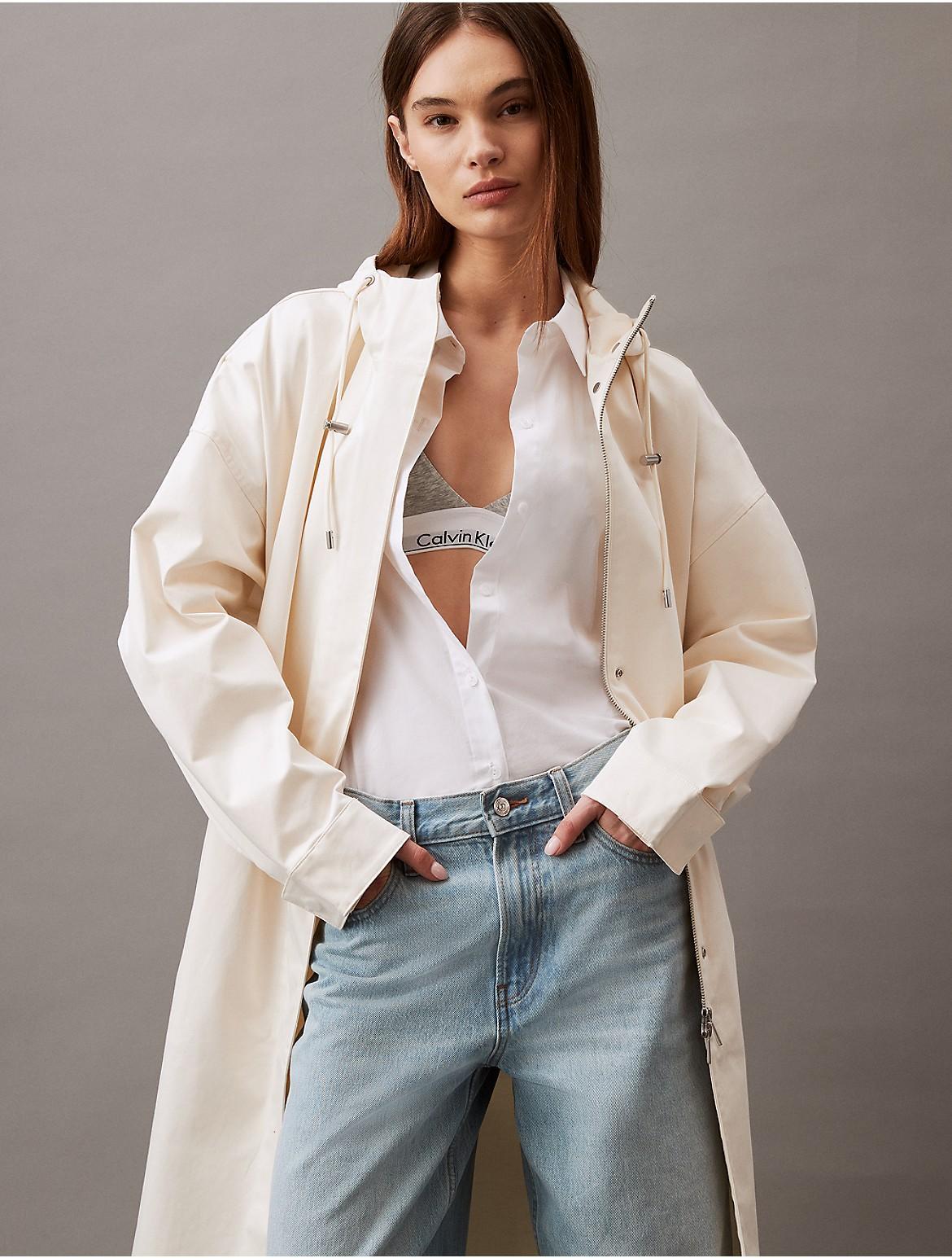 Calvin Klein Womens Cotton Sateen Anorak Jacket - White - M product image