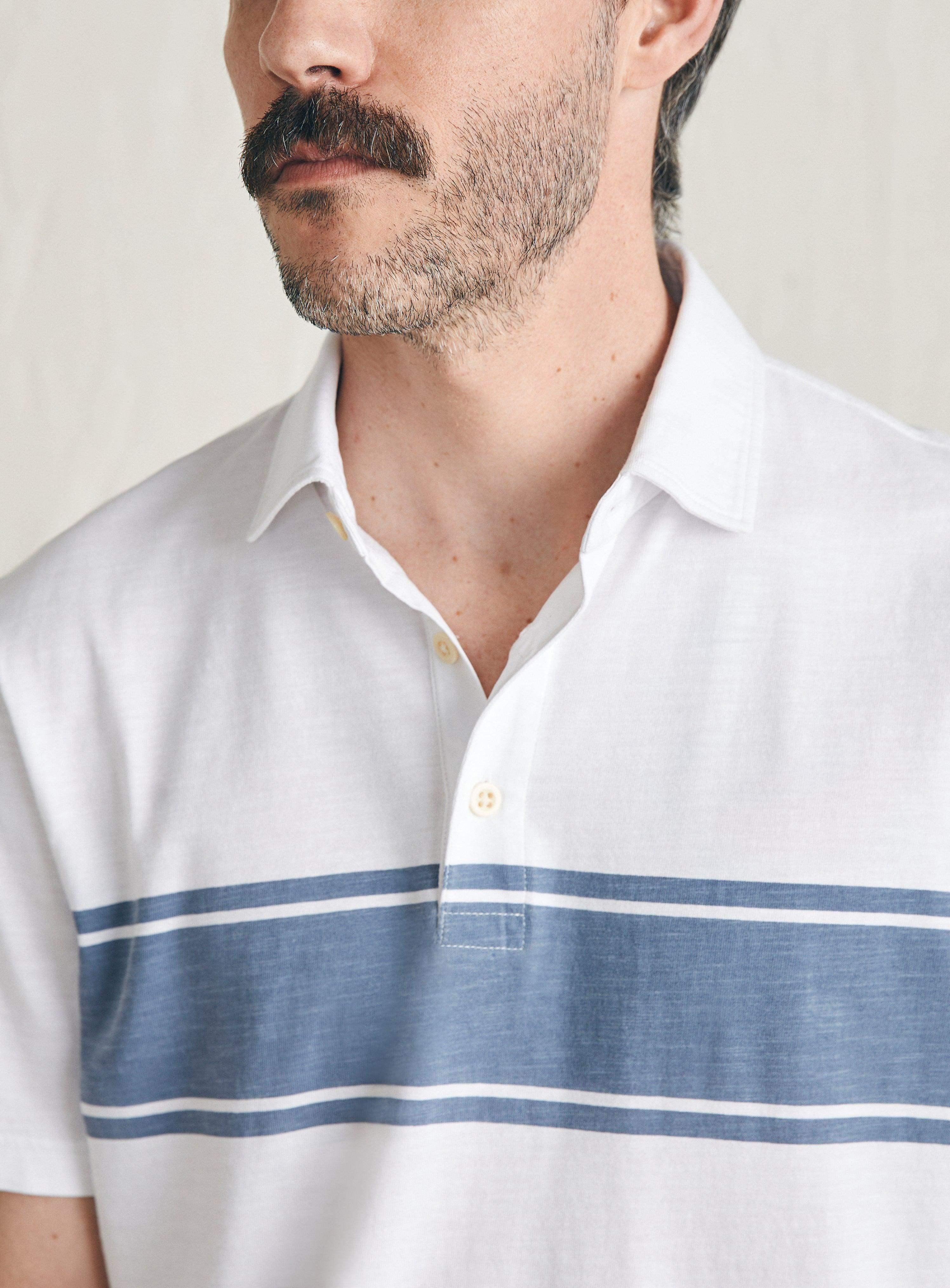 Sunwashed T-Shirt Polo - White Surf Stripe Male Product Image