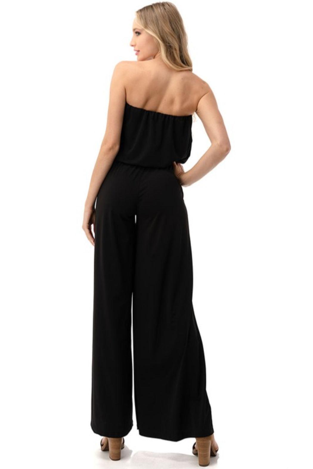 Solid Strapless Jumpsuit Product Image