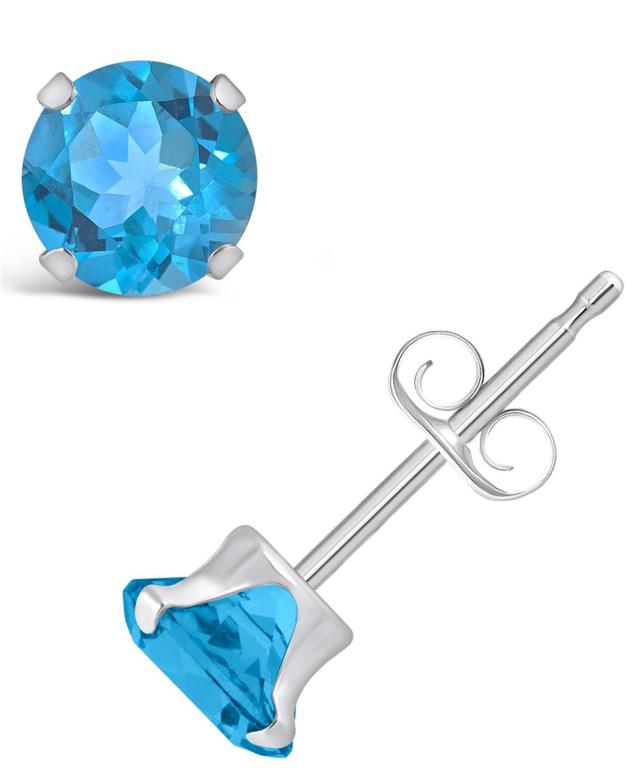 Macys Gemstone Stud Earrings in 10k White Gold Product Image