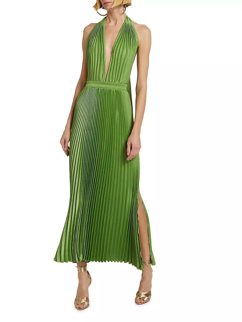 Les Éléments Moderniste Pleated Halter Gown Product Image