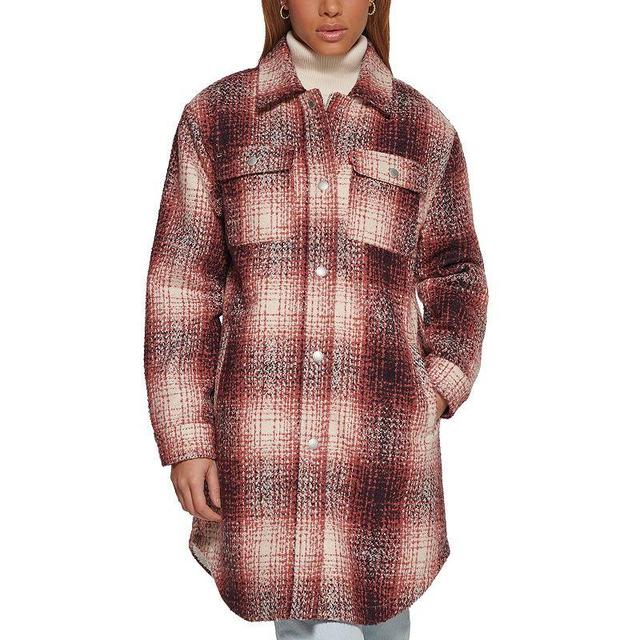 Womens Levis Long Plaid Shacket Brt Pink Product Image