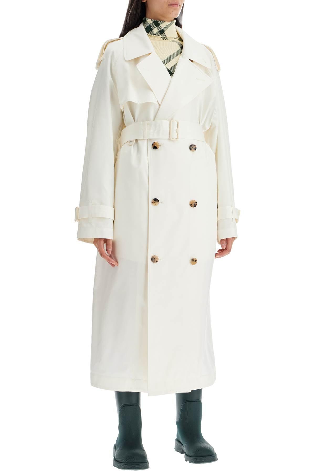 BURBERRY Silk Trench Coat In Blue Product Image