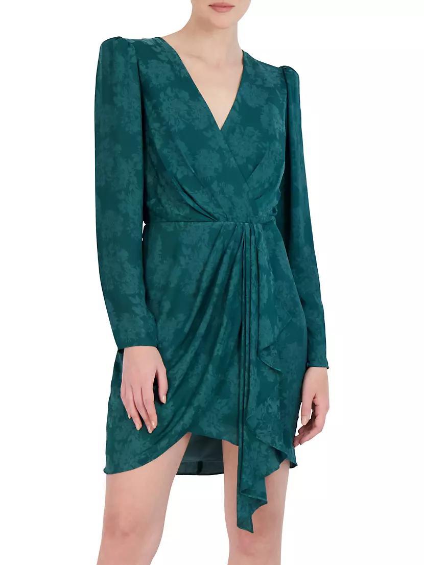 V-Neck Ruffle Wrap Minidress Product Image