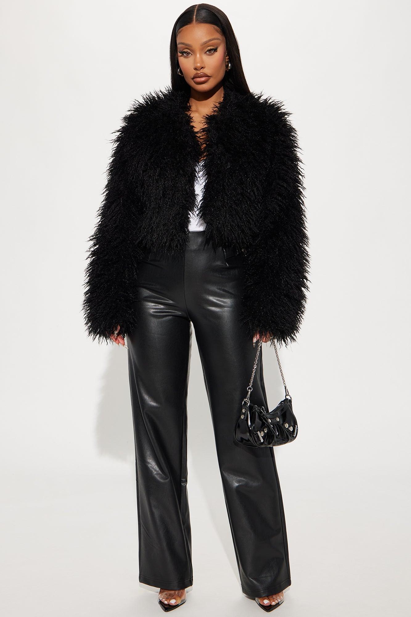 Sydney Faux Fur Coat - Black Product Image