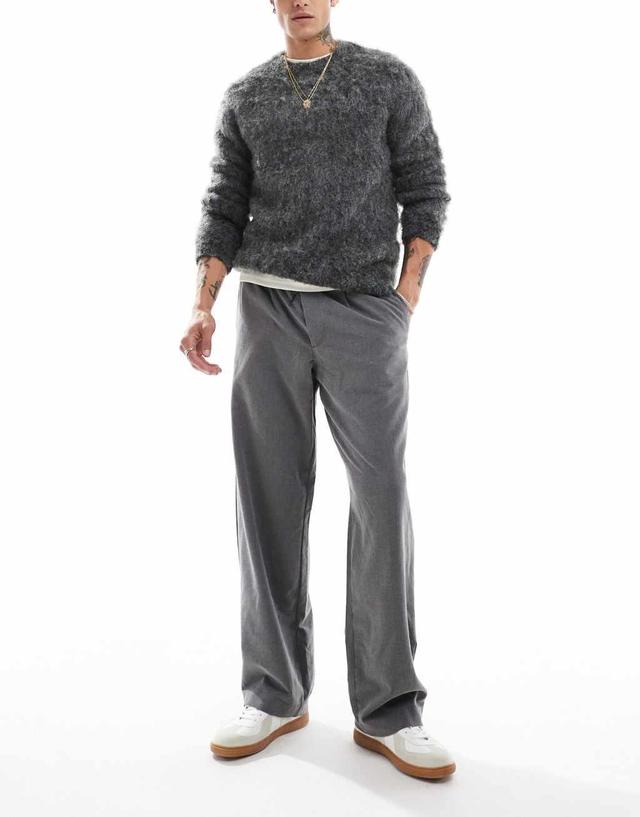 Jack & Jones Bill wide fit smart pants with pleat front in gray Product Image