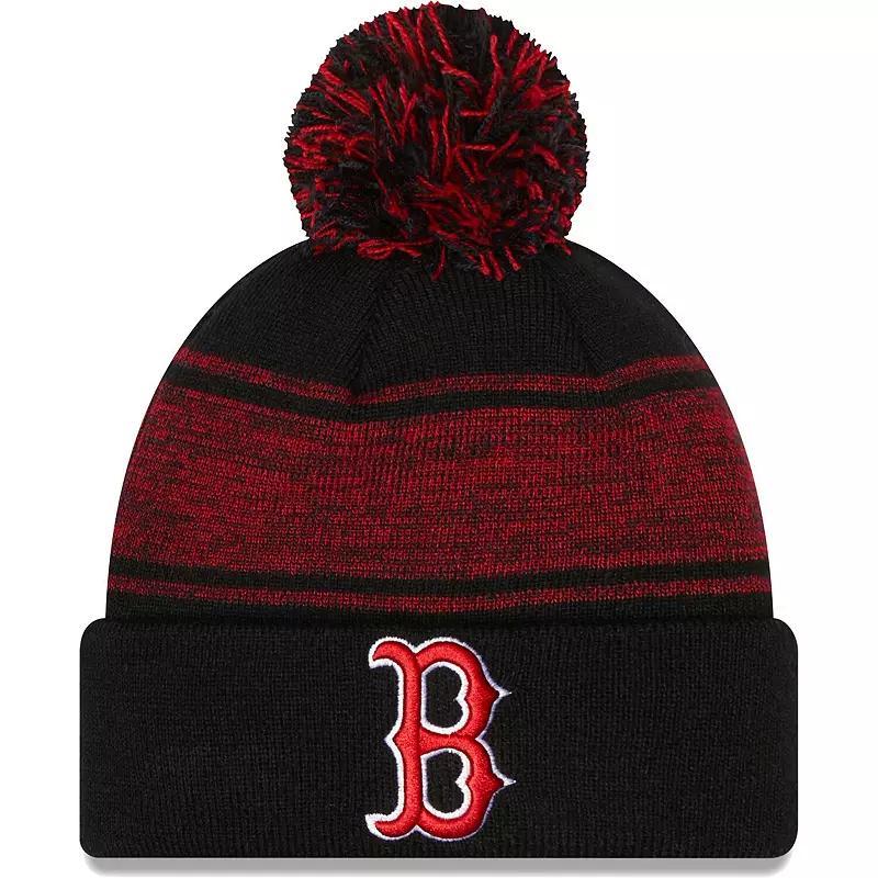 Mens New Era Boston Red Sox Chilled Cuffed Knit Hat with Pom Product Image