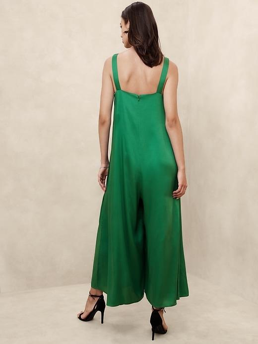 Silky Twill Wide-Leg Jumpsuit Product Image