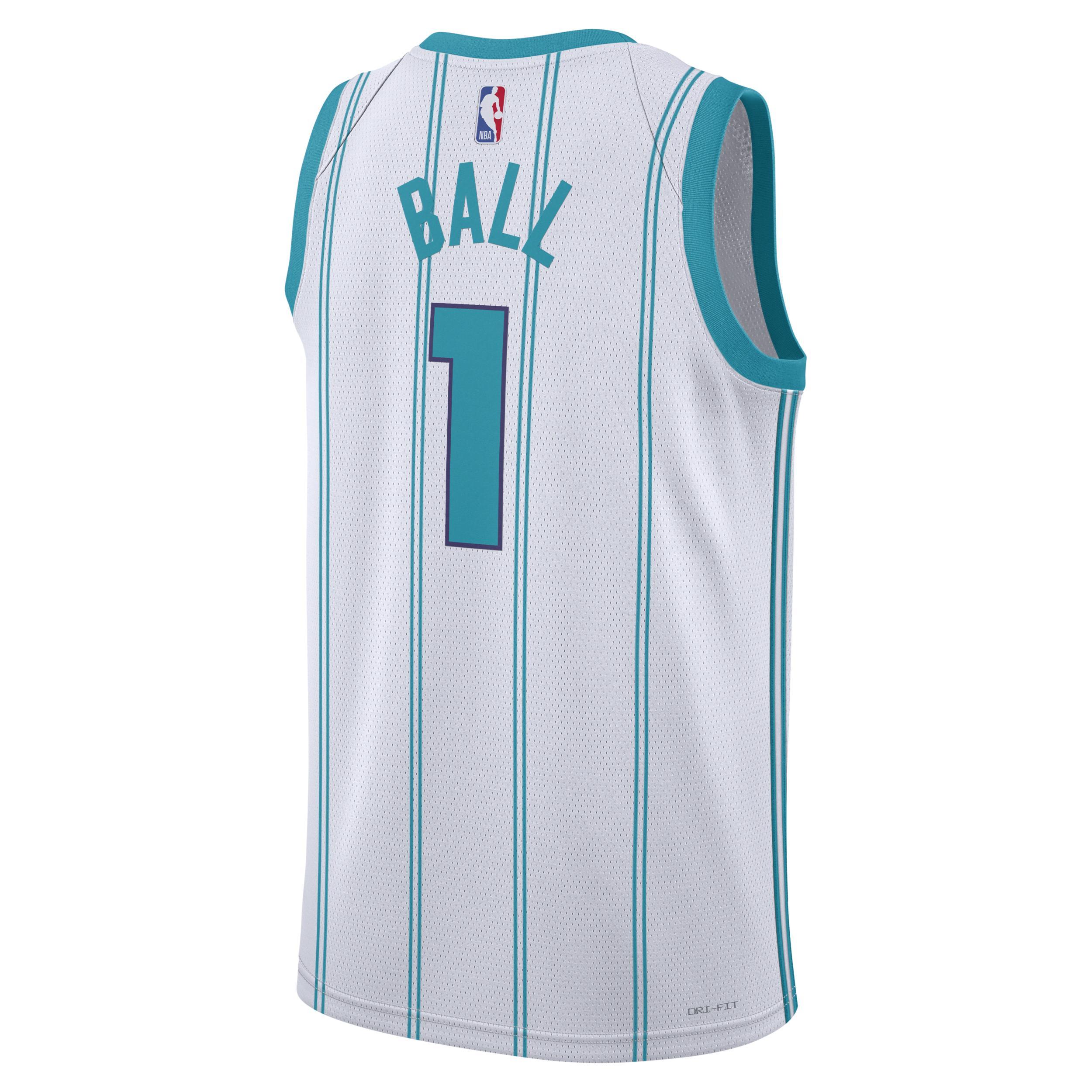 Mens and Womens Jordan LaMelo Ball White Charlotte Hornets Swingman Jersey - Association Edition - White Product Image