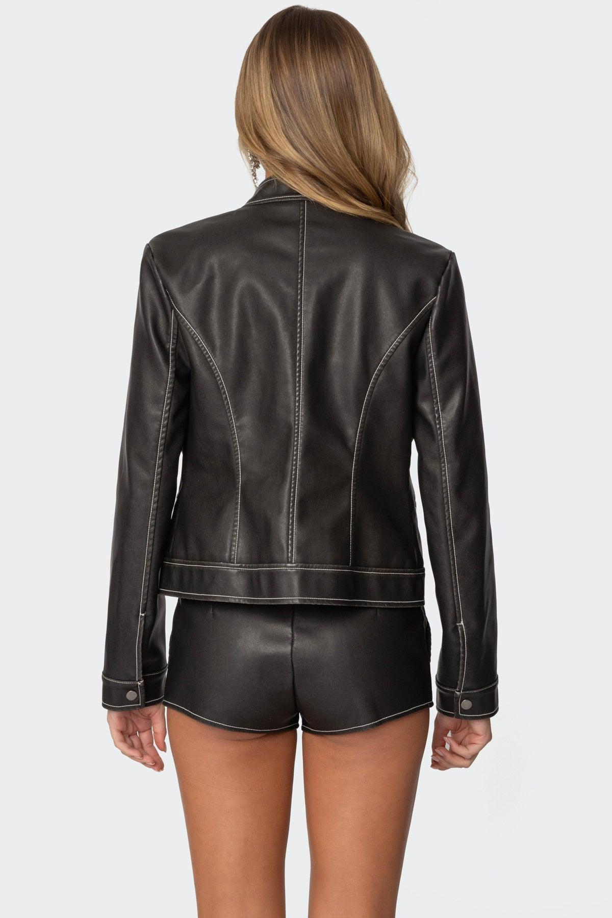 Roxie Faux Leather Jacket Product Image