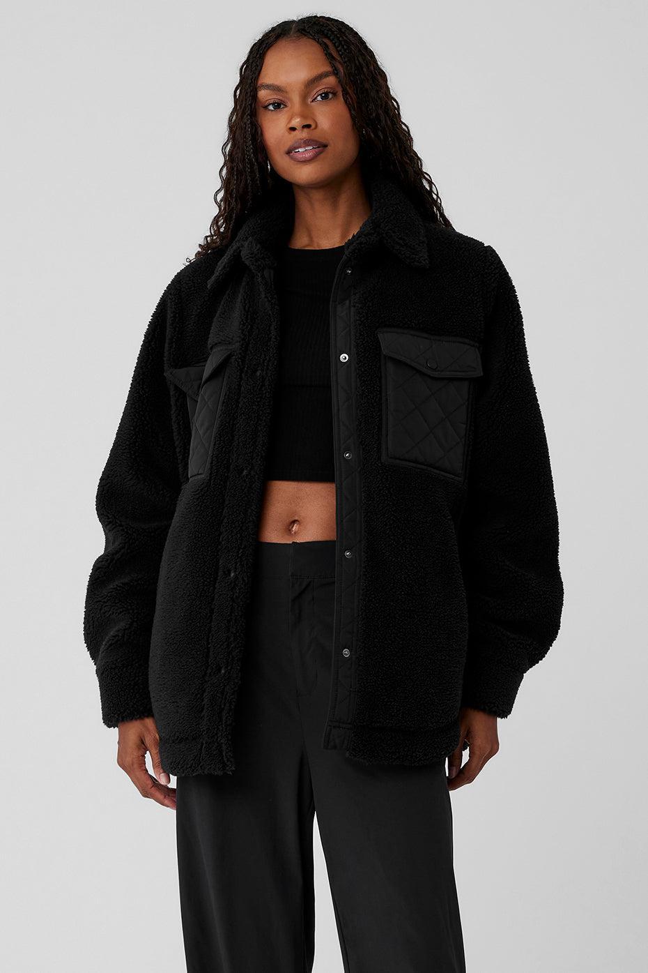 Sherpa Edge Shacket - Black Female Product Image