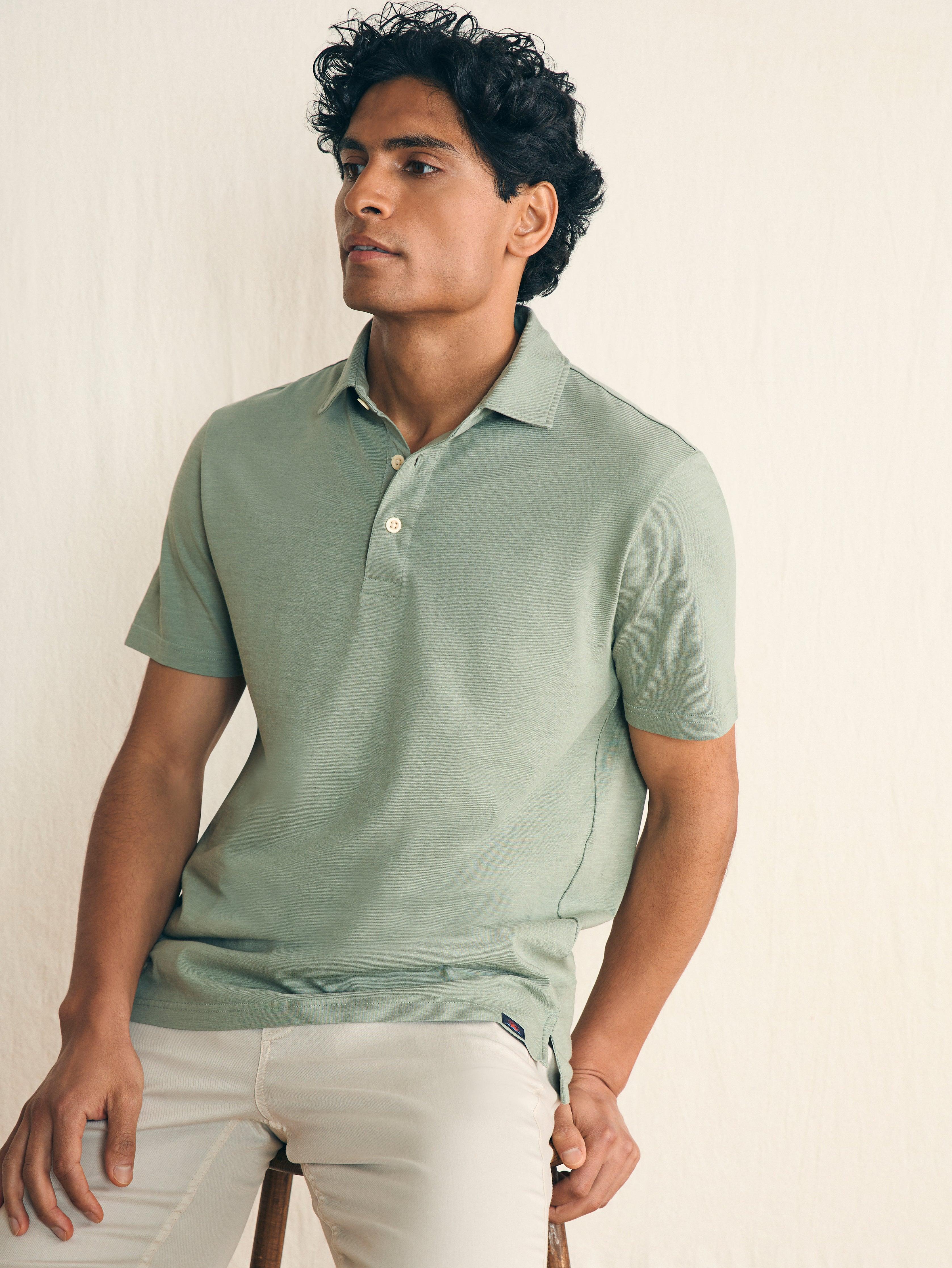 Sunwashed T-Shirt Polo - Faded Sage Male Product Image