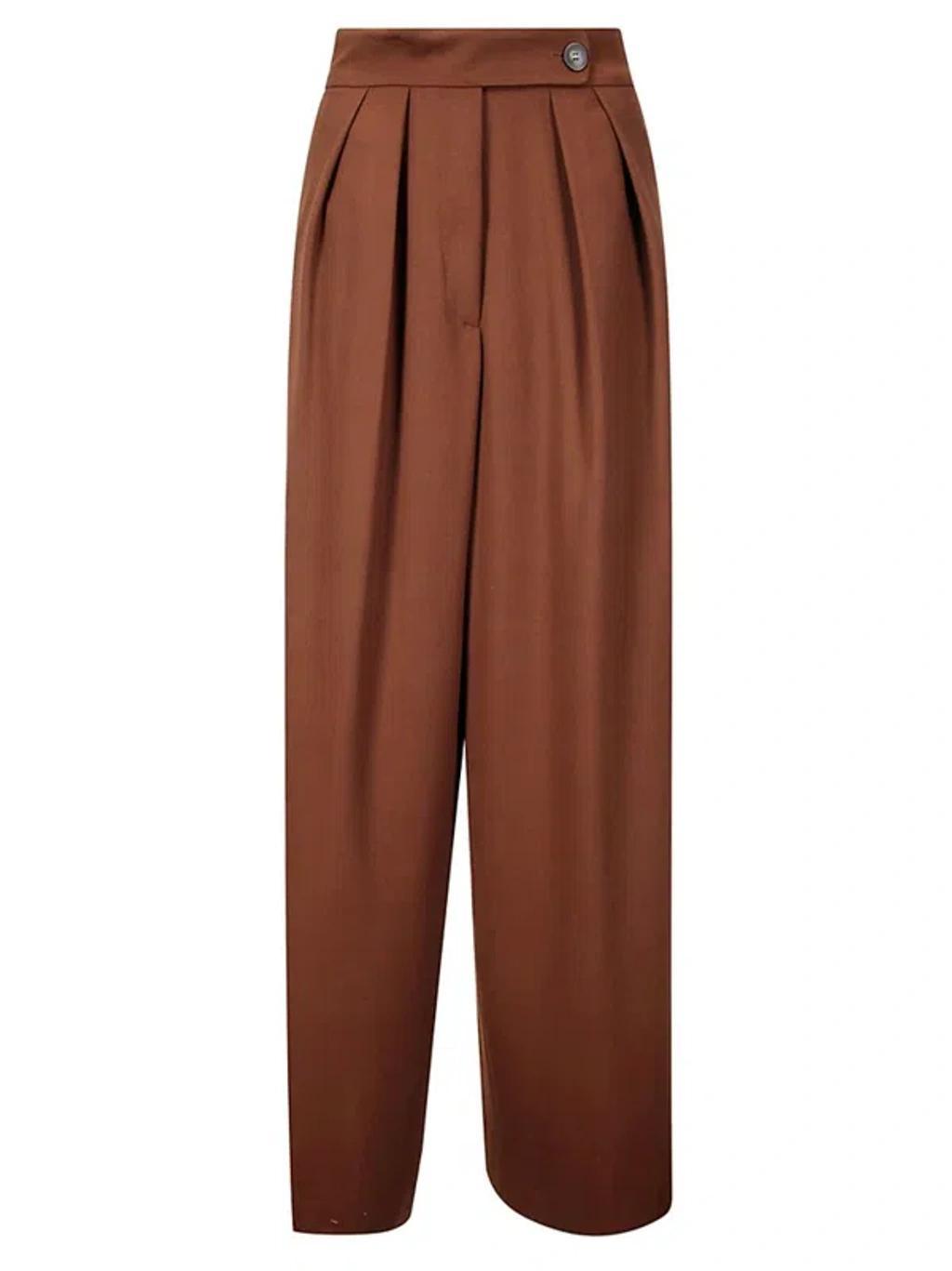 Pleated Trousers In Brown product image