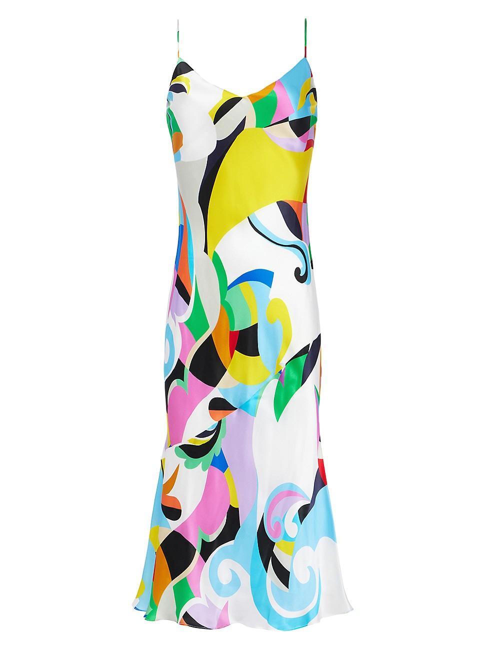 Womens Seridie Kaleidoscope Silk Slip Dress Product Image