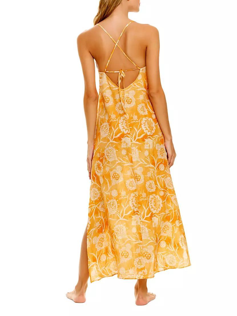 Summer Soirée Frida Claire Floral Linen Maxi Dress Product Image