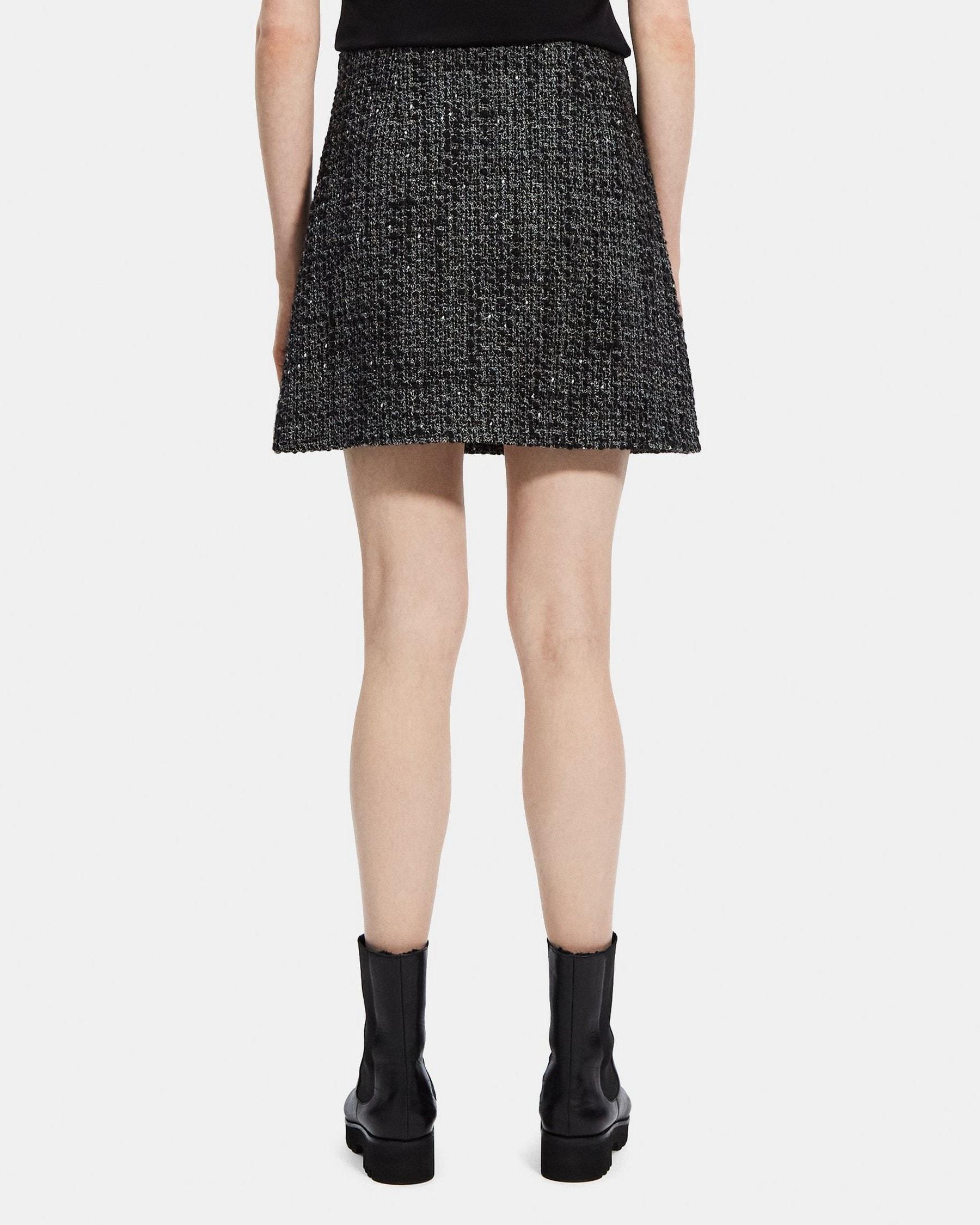 High-Waisted Mini Skirt in Wool-Blend Tweed Product Image