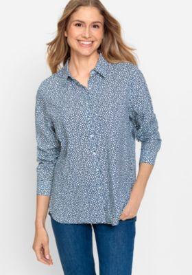 Women's Cotton Viscose Printed Long Sleeve Shirt Product Image