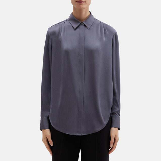 Silk Georgette Relaxed Shirt | Theory Outlet Product Image