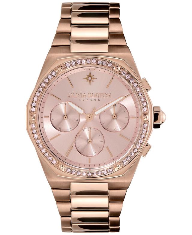 Olivia Burton Womens Hexa Multifunction Carnation Gold-Tone Stainless Steel Bracelet Watch 38mm - Carnation Gold Product Image