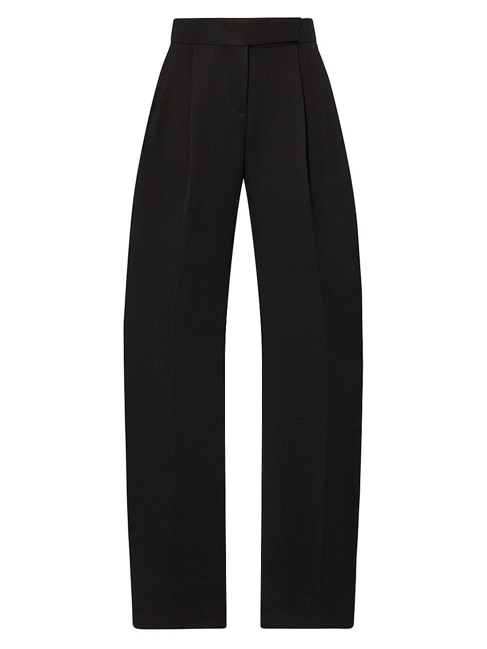 Womens Pleated Twill Wide-Leg Trousers Product Image