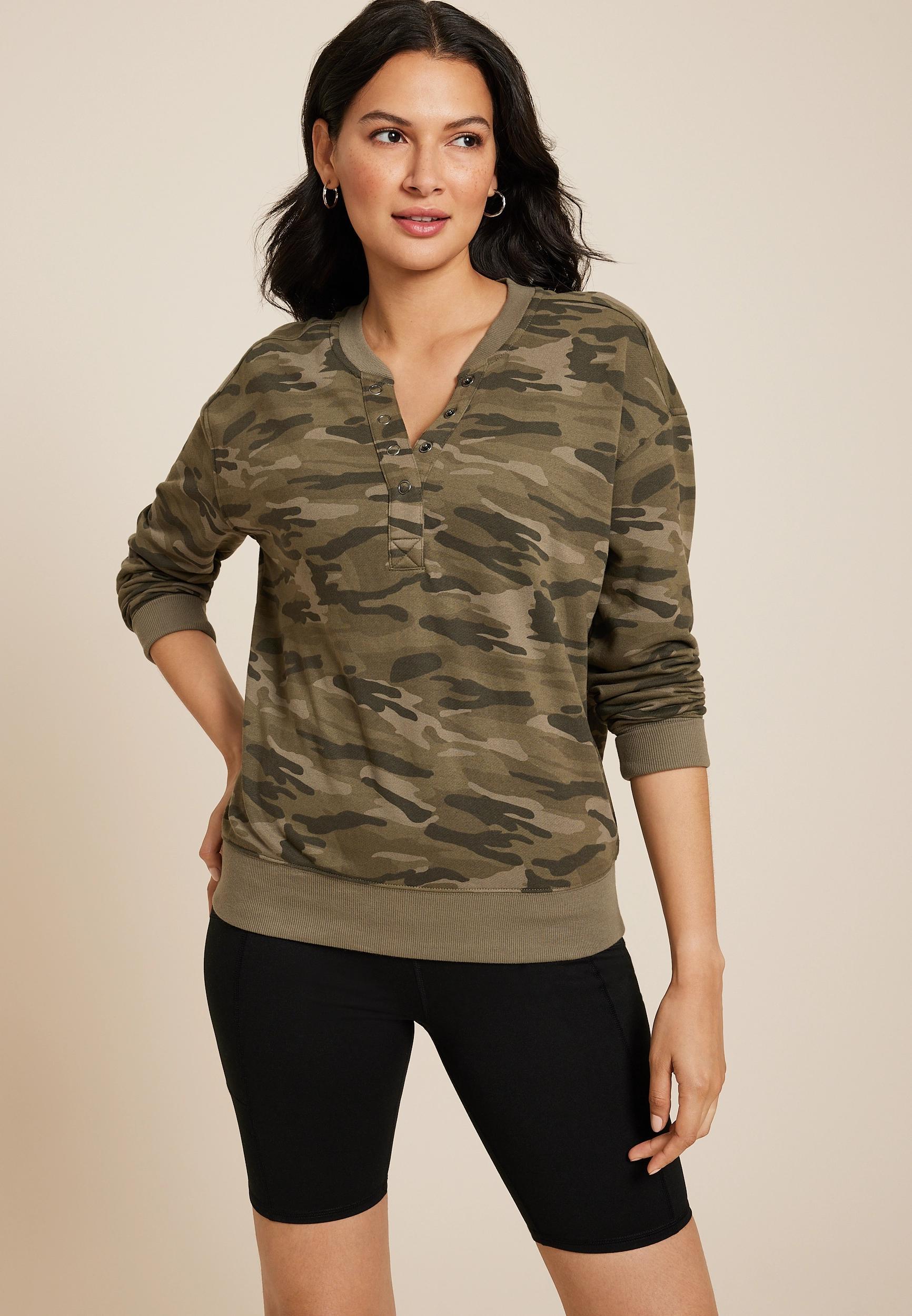 Henley Camo Pullover Product Image