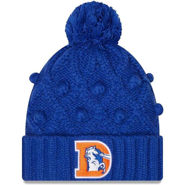 Womens New Era Royal Denver Broncos Toasty Cuffed Knit Hat with Pom Product Image