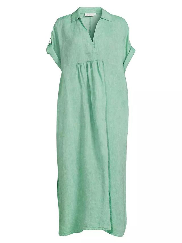 Orsola Linen Cuffed-Sleeve Midi-Dress Product Image