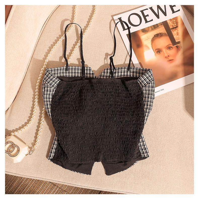 Plaid Crop Camisole Top Product Image