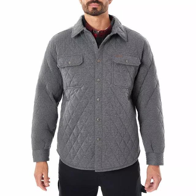 Big & Tall Smiths Workwear Diamond Quilted Knit Shirt-Jacket, Mens Grey Heather Product Image