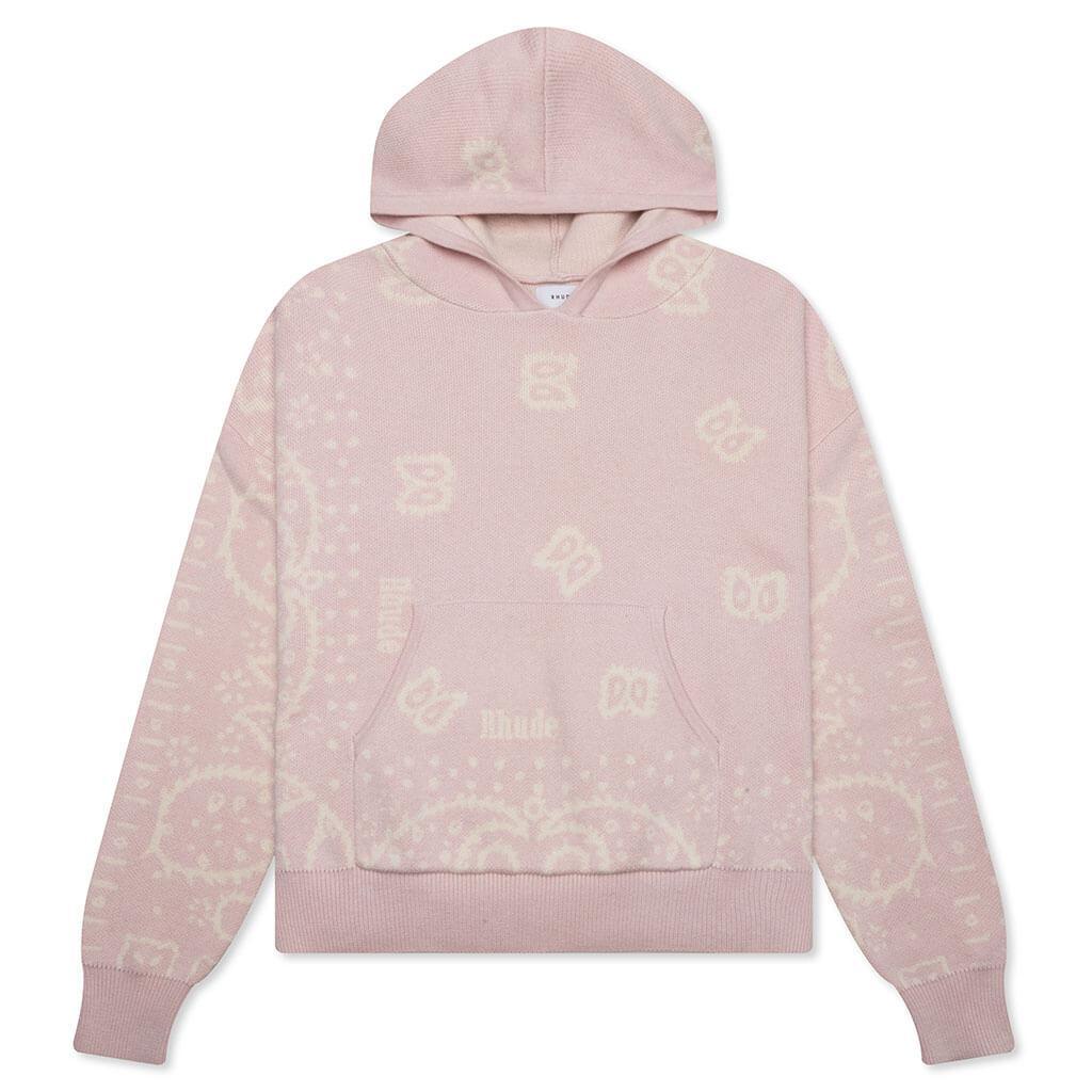 Knit Bandana Hoodie - Pink/White Male Product Image