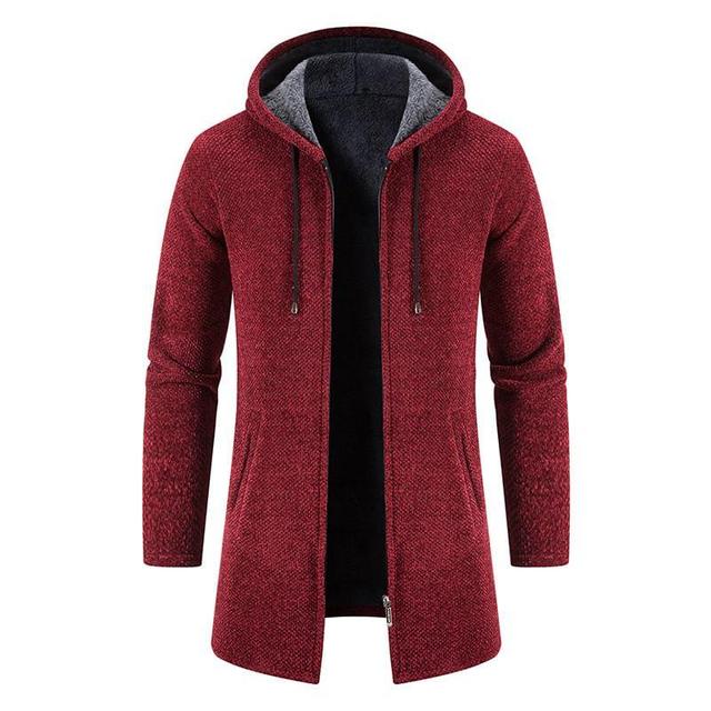 Hooded Knit Zip-Up Jacket Product Image