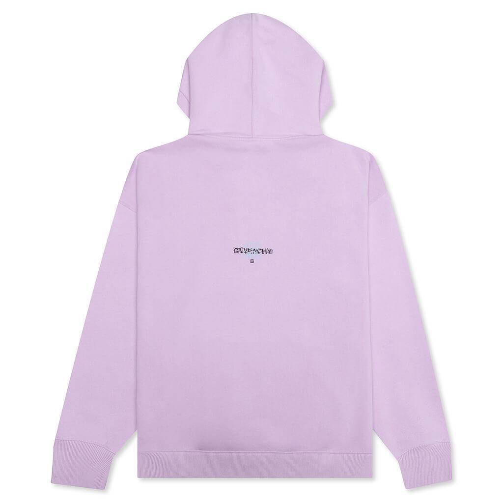 Slim Fit Embroidery & Print Hoodie - Lilac Male Product Image