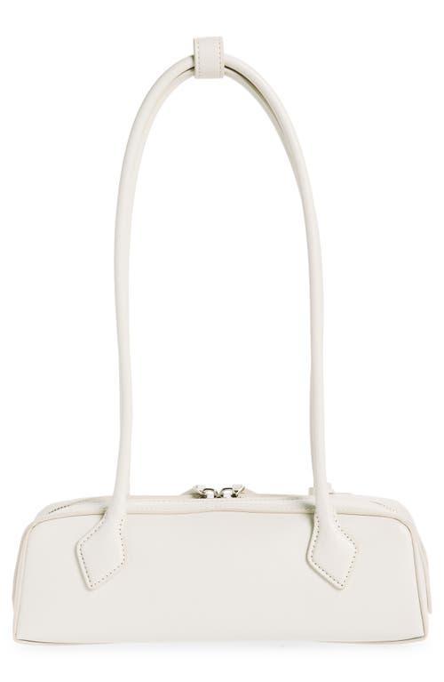 Le Teckel Small White Leather Bag In Ivoire Product Image