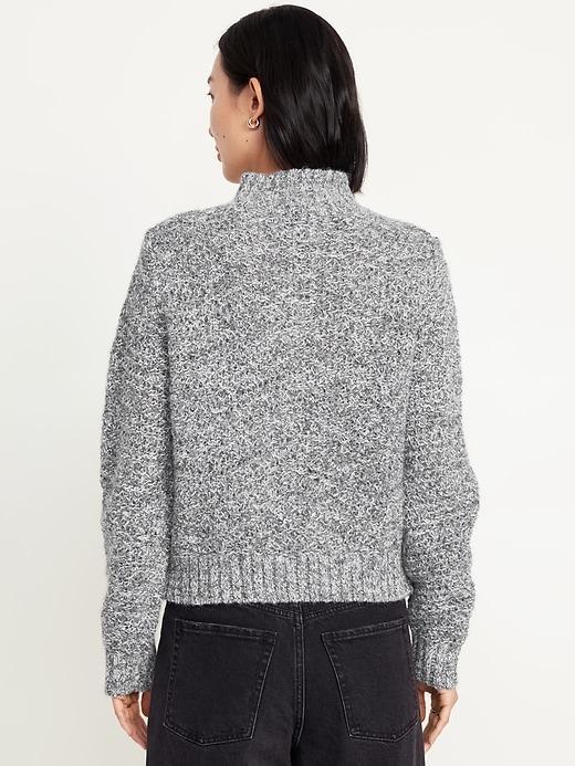 Mock-Neck Crop Sweater Product Image