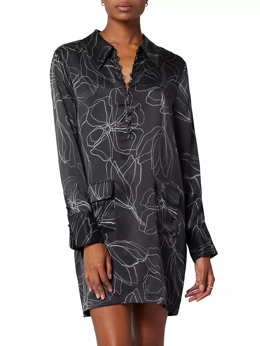 Elena Floral Silk Shirtdress Product Image