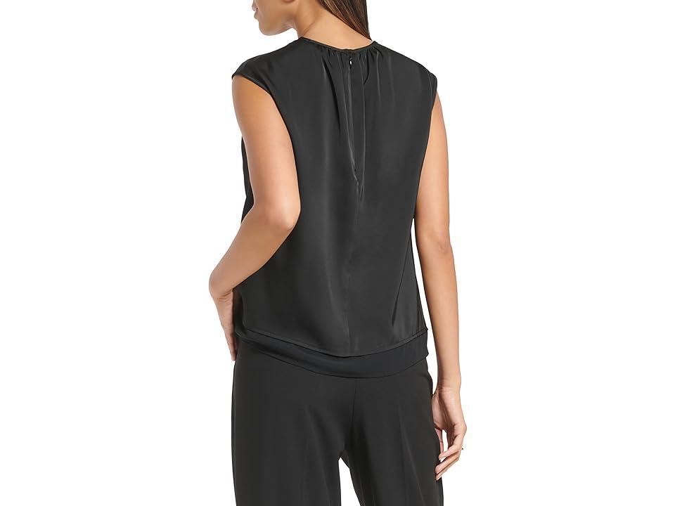 Calvin Klein Sleeveless Twist Neck Top Women's Clothing Product Image