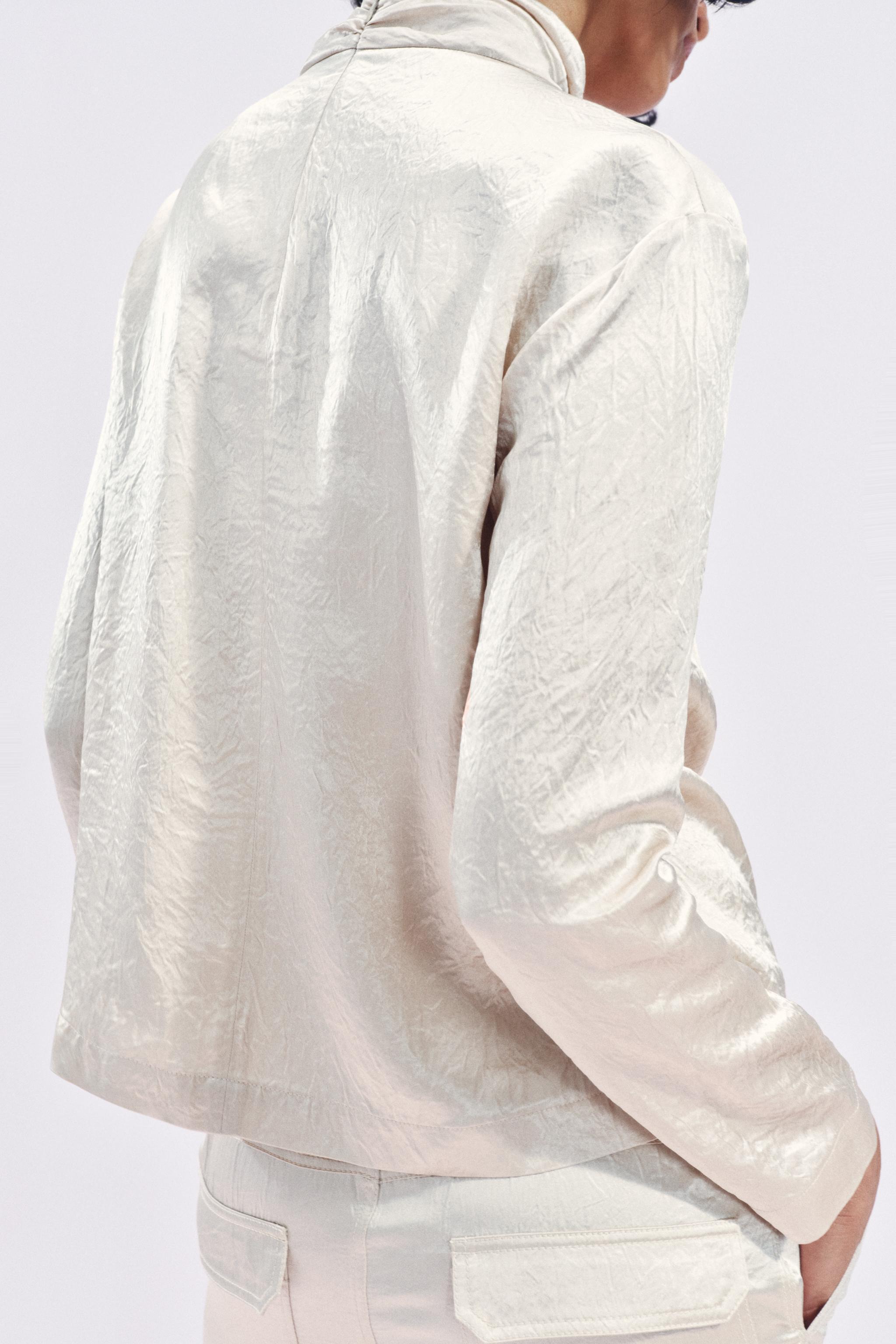 DRAPED SATIN EFFECT TOP ZW COLLECTION Product Image