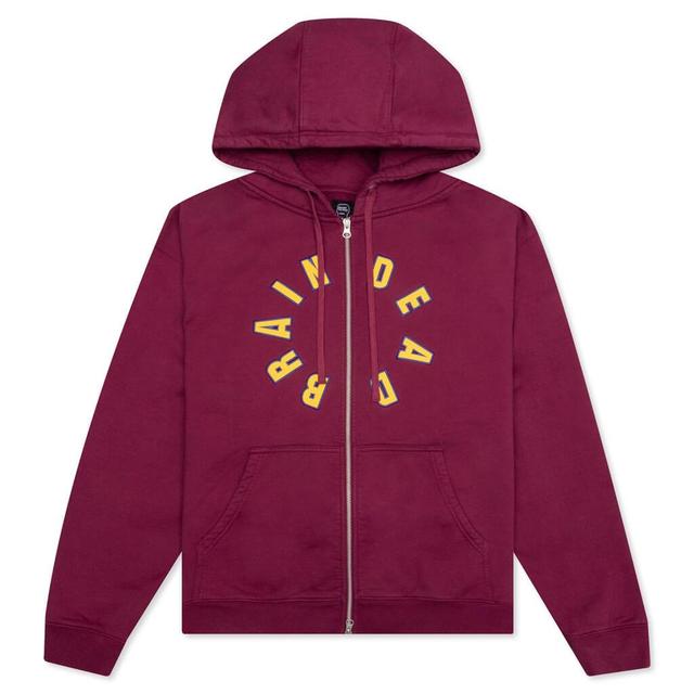 Collegiate Zip Up Hoodie - Maroon Male Product Image