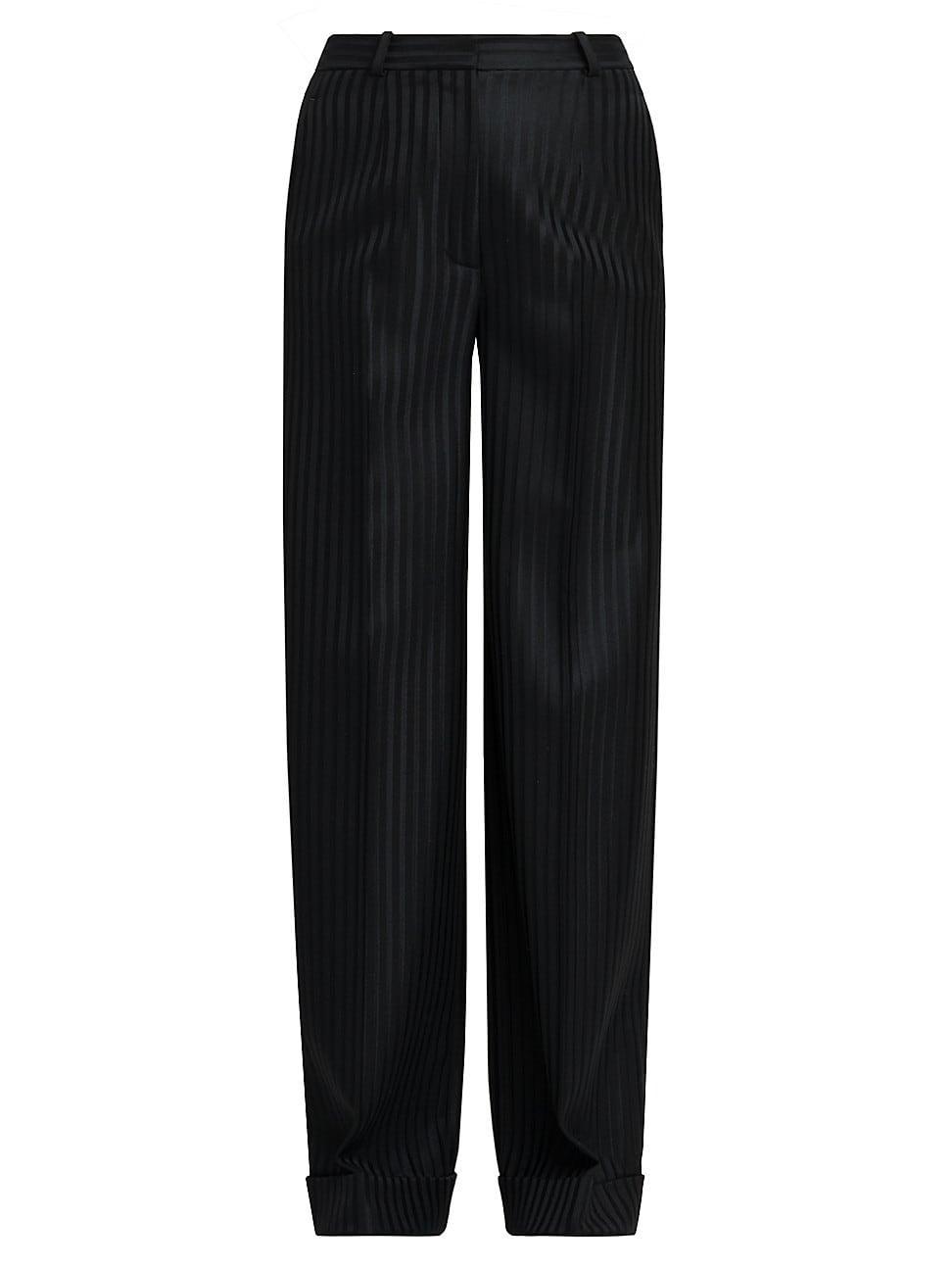 Womens Bibal Striped Wool Wide-Leg Pants Product Image