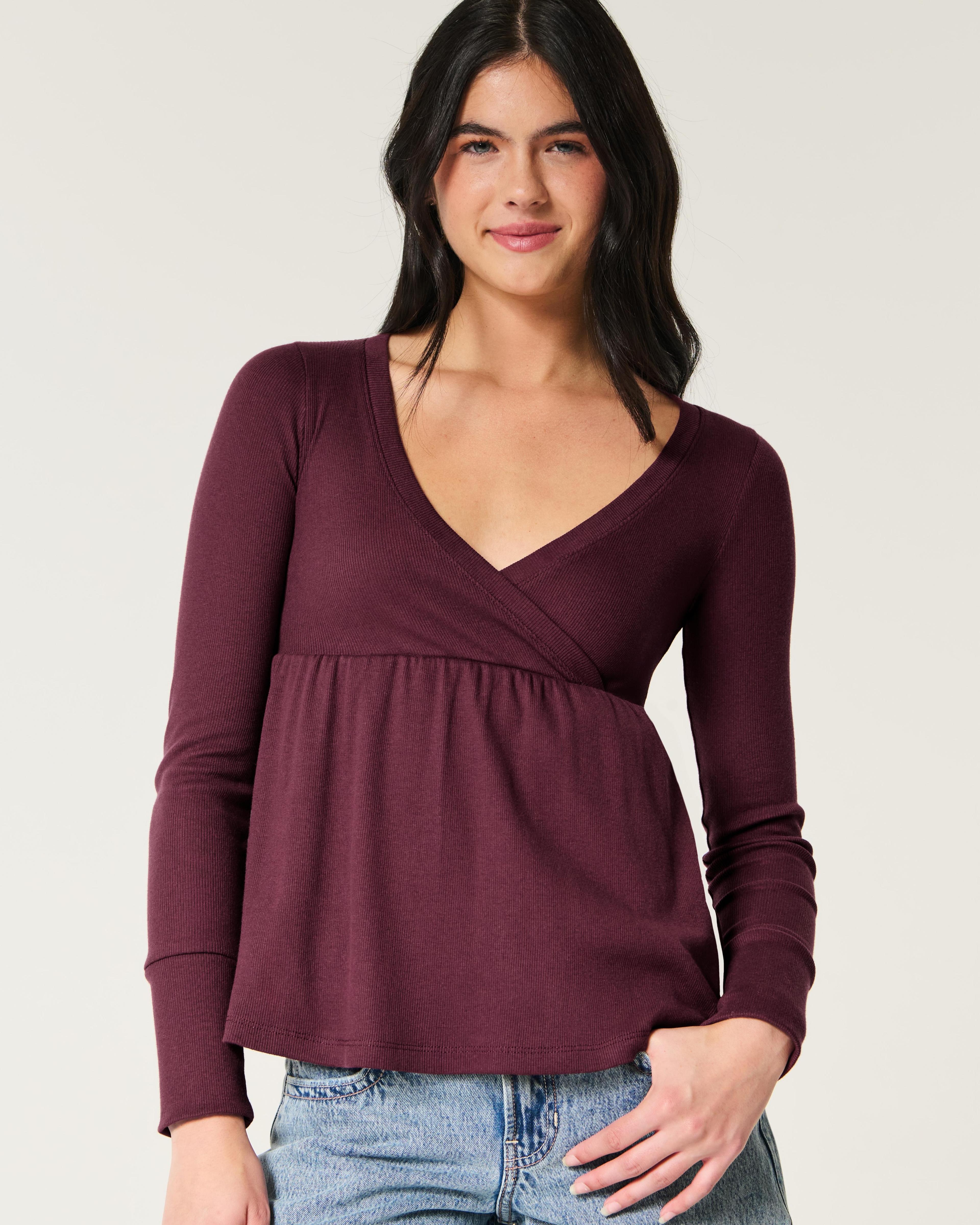 Easy Wrap-Front Babydoll Top Product Image