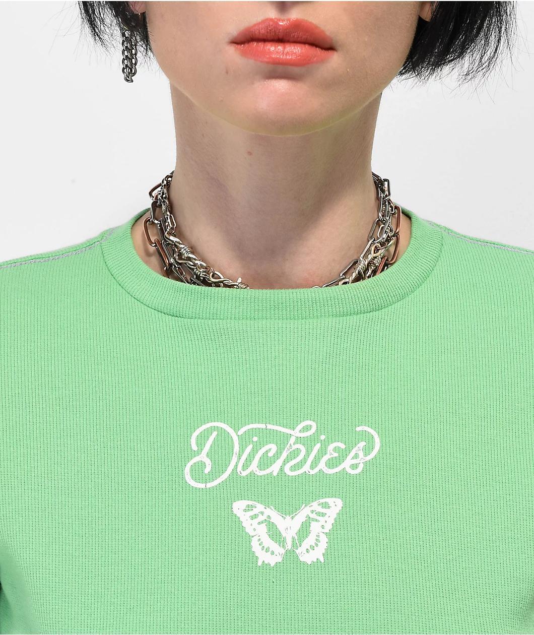 Dickies Butterfly Green Crop T-Shirt Product Image