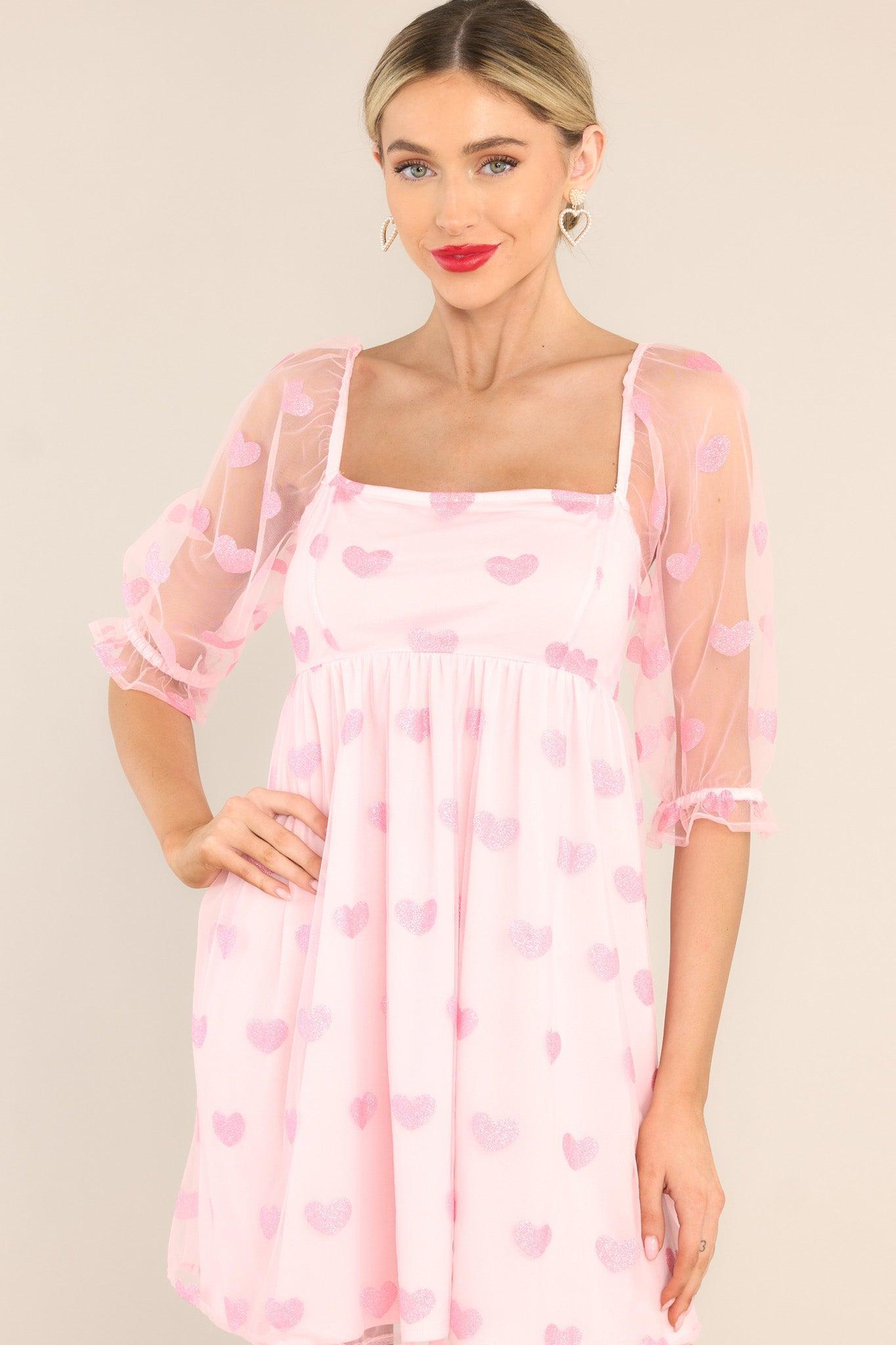 Dream Romance Light Pink Mini Dress Product Image