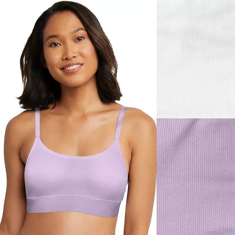 Hanes Originals Ultimate 2-Pack Longline Wirefree Bralettes DHO104, Womens Product Image